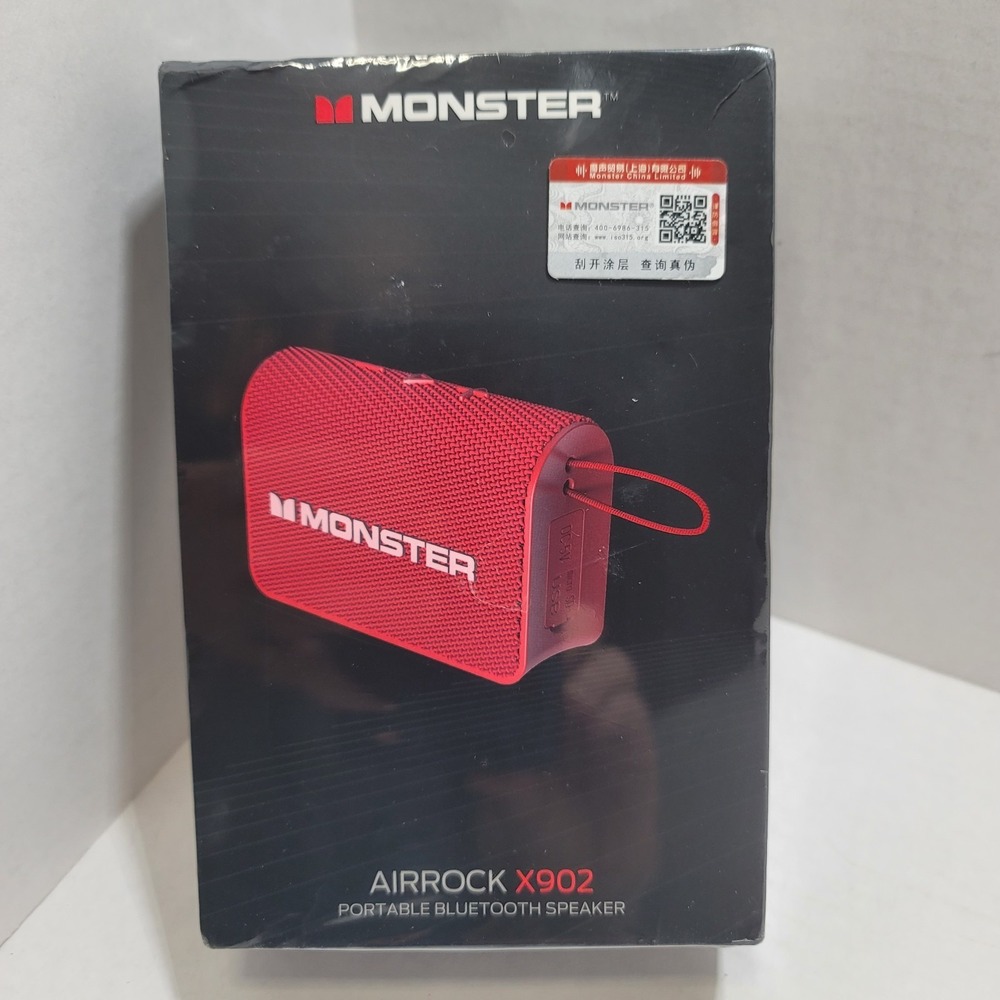 Monster X902 Portable Bluetooth Speaker Red Pocket Size SUPPORTS TF card & USB